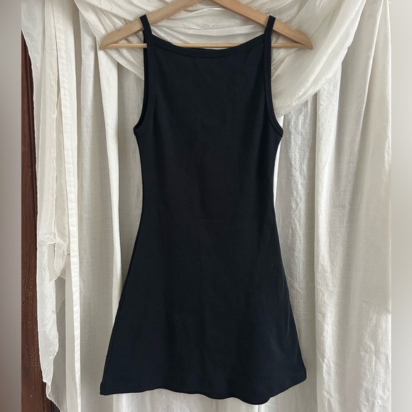 Dresses & Skirts - NWOT Los Angeles Apparel Navy Rib Spaghetti Boatneck Dress